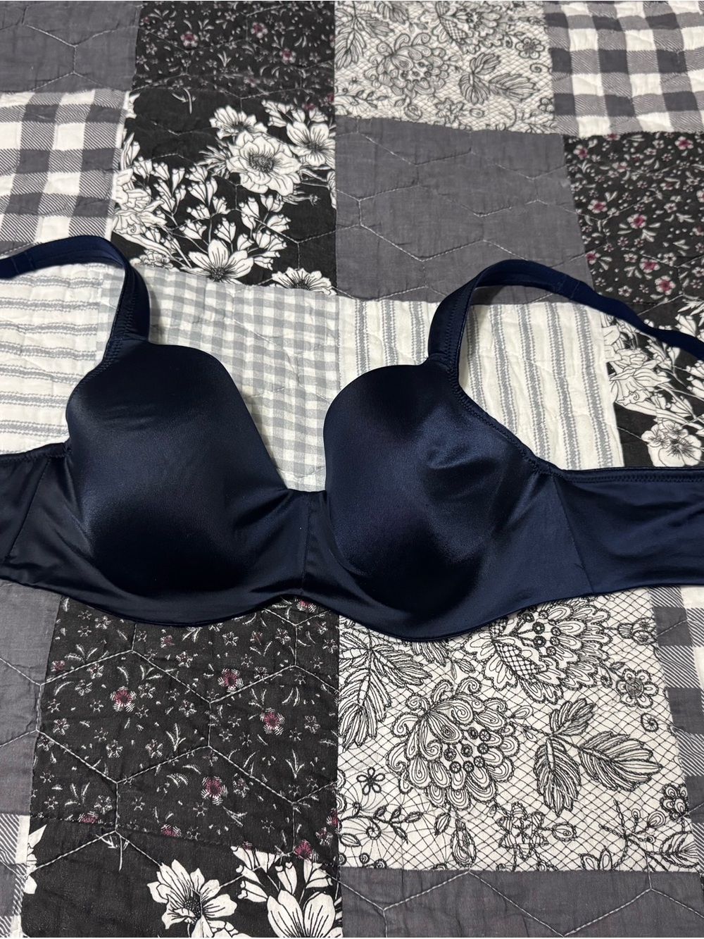 Soma Navy Satin Underwire Bra